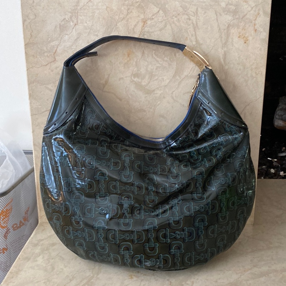 Authentic Gucci Dark Green and Blue Handbag